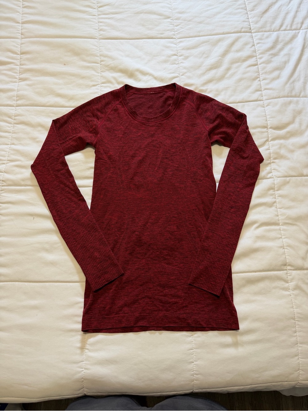 lululemon athletica Long Sleeve Crewneck Top - Burgundy Red